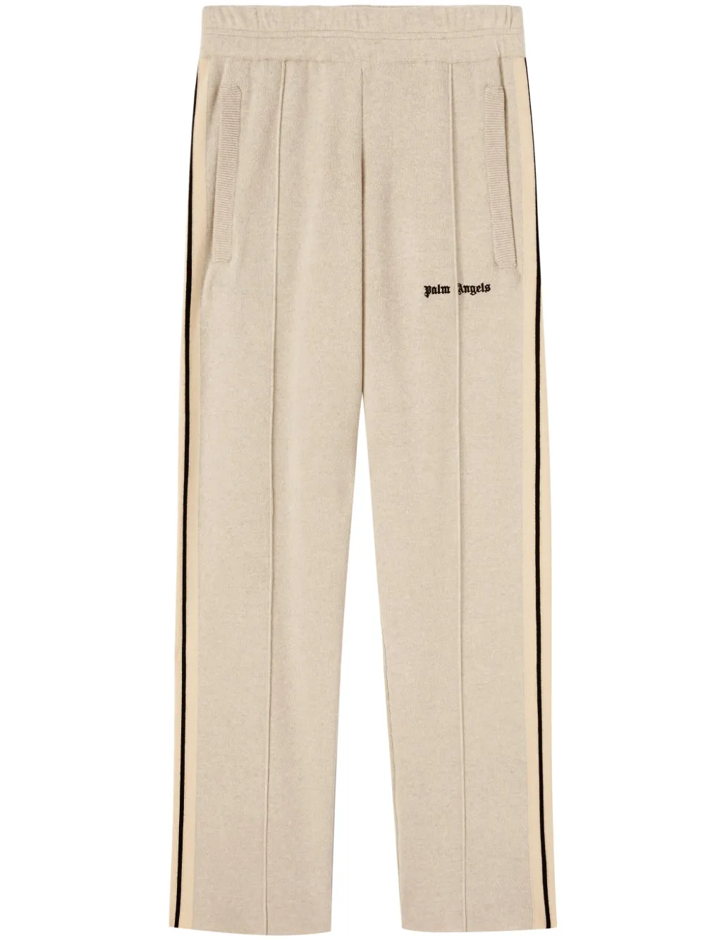 Palm Angels logo-embroidered knitted track pants - Toni neutri