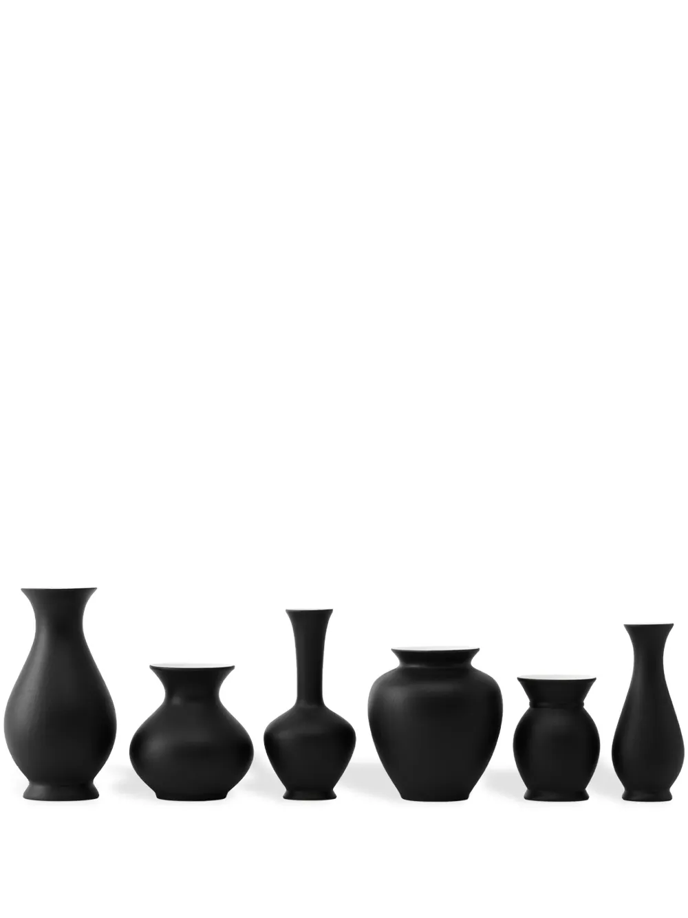 Schönbuch Blossom porcelain vases (set of six) - Nero