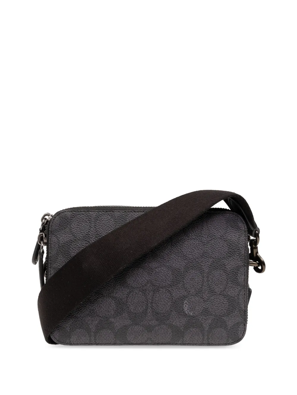 Coach zipped leather messenger bag - Grigio