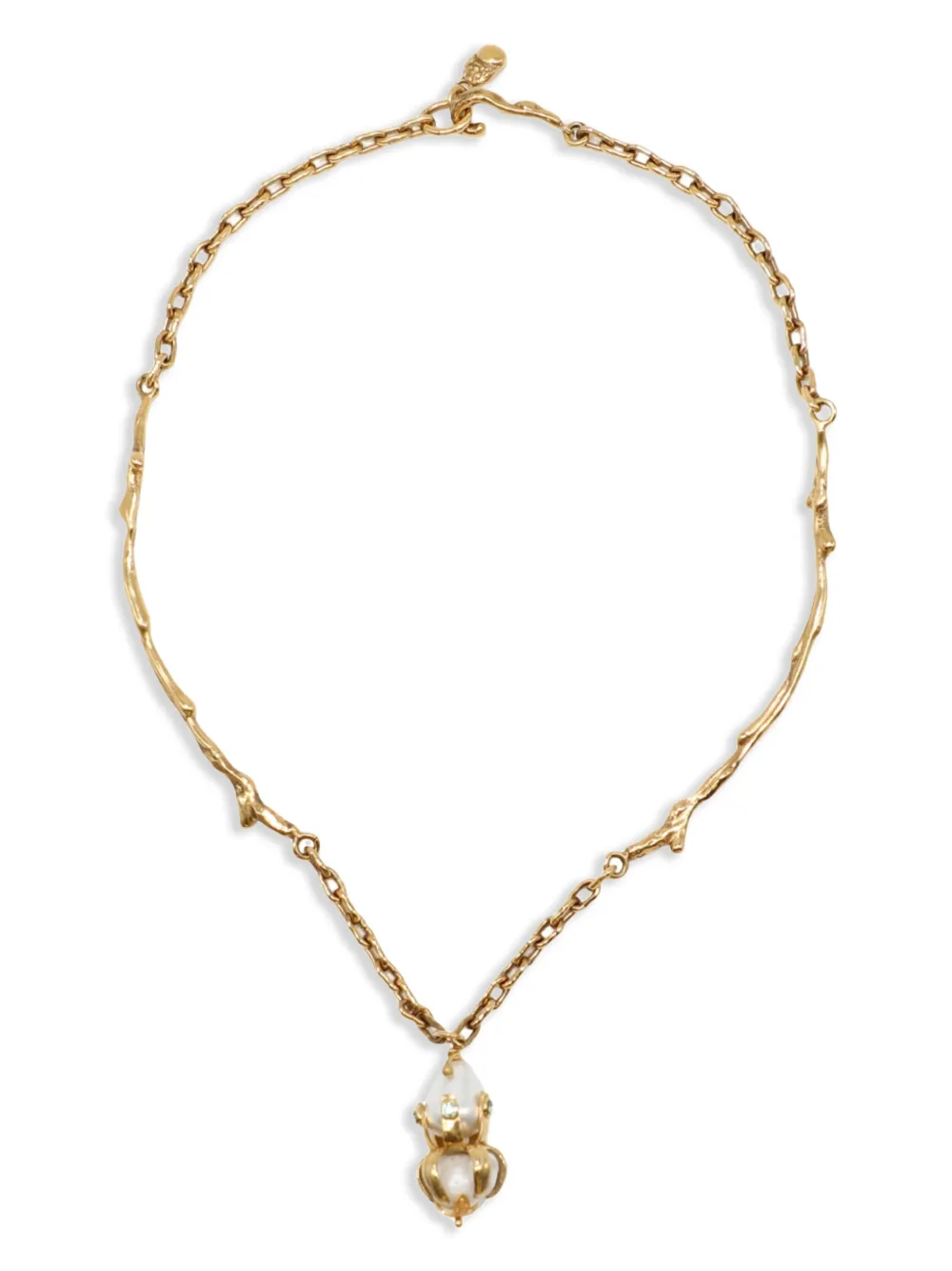 Marni encased-pearl branch-motif necklace - Oro
