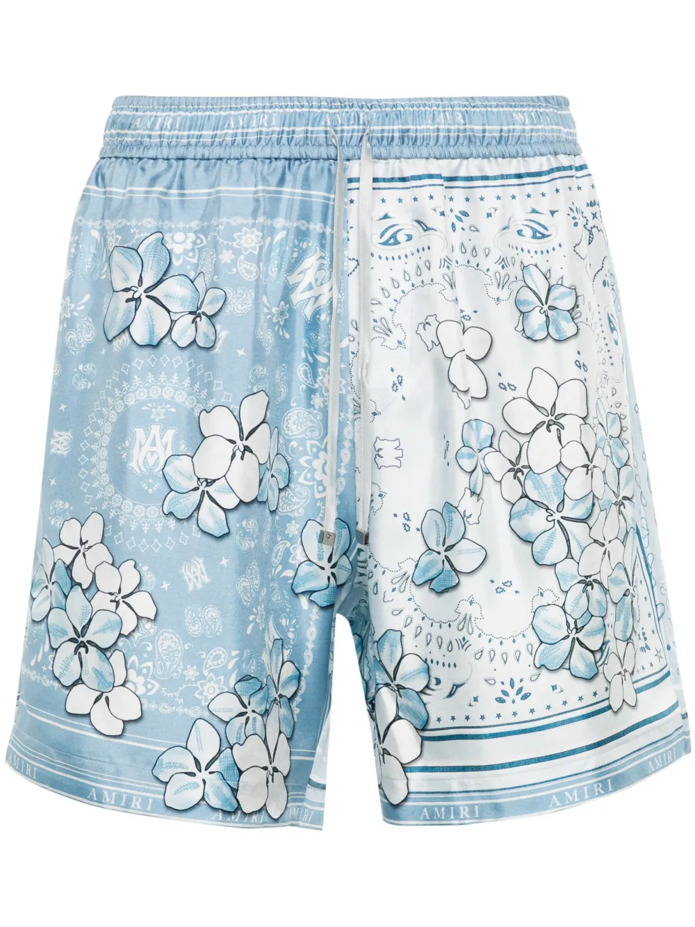 AMIRI Bandana floral silk shorts - Blu