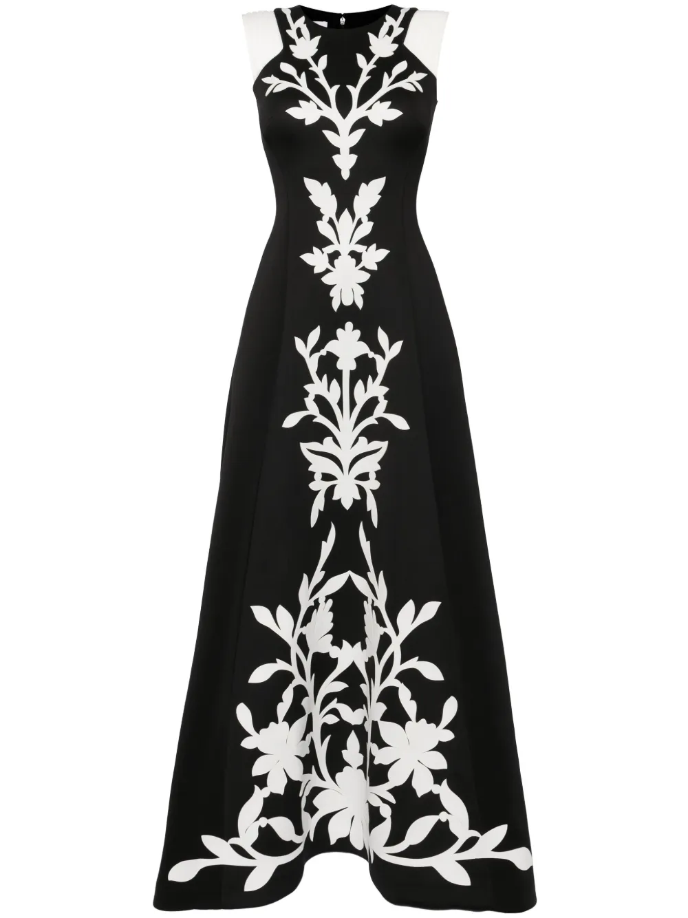 Saiid Kobeisy floral-embroidered neoprene gown - Nero