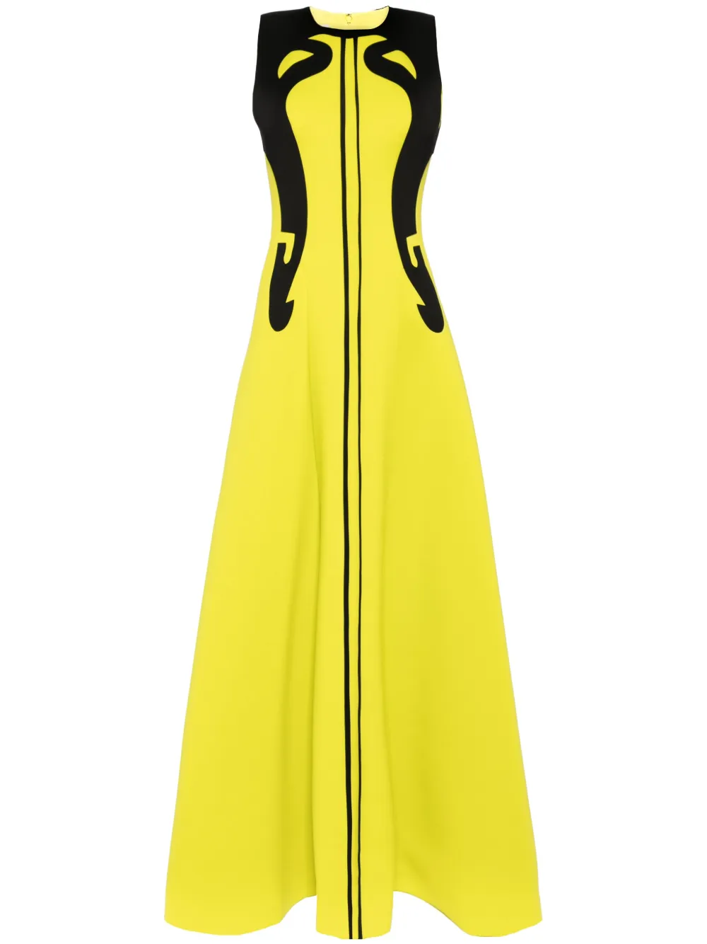 Saiid Kobeisy panelled neoprene gown - Verde