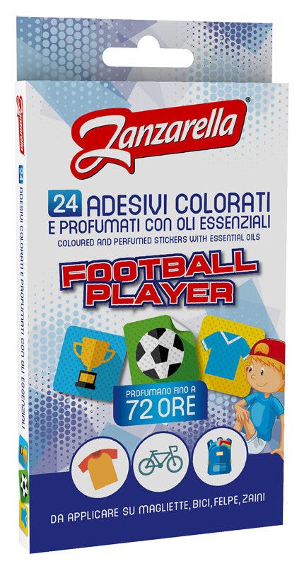 Zanzarella Adesivi Colorati Football Player 24 Pezzi