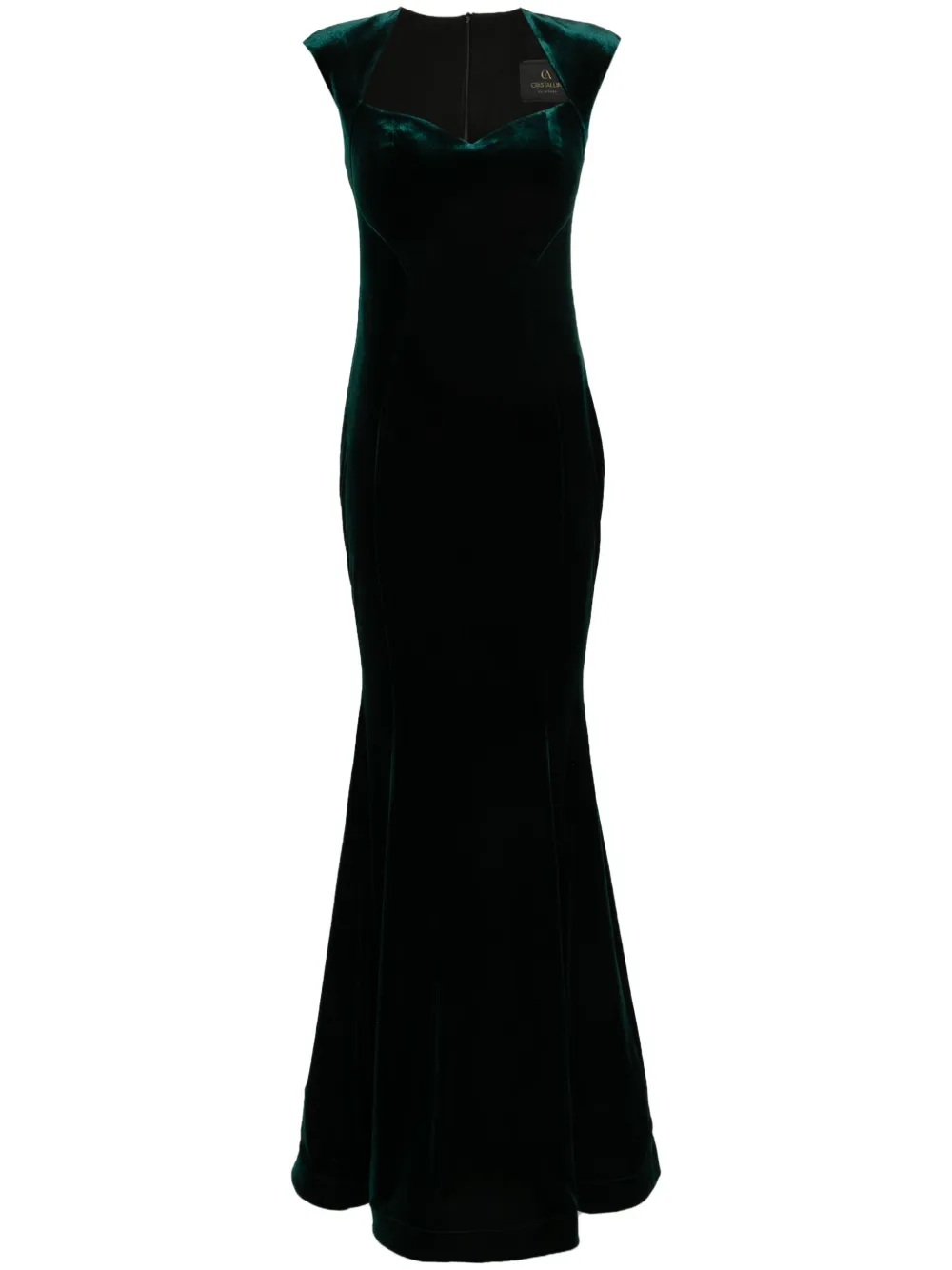 CRISTALLINI Monaco velvet dress - Verde