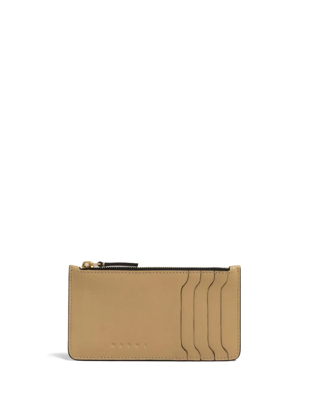 Marni zipped leather card case - Toni neutri