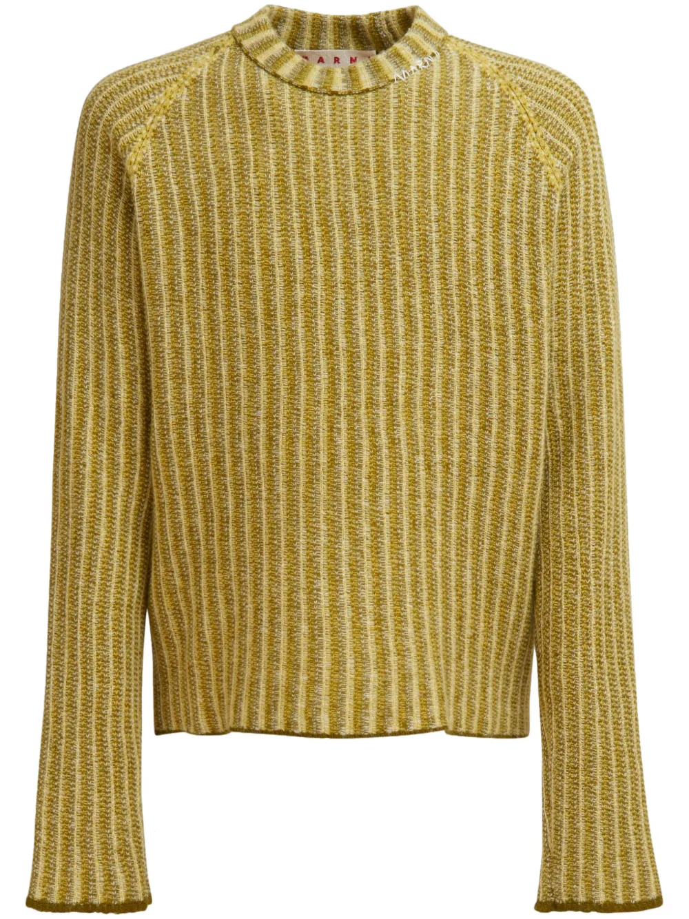 Marni cable-knit crew-neck jumper - Verde