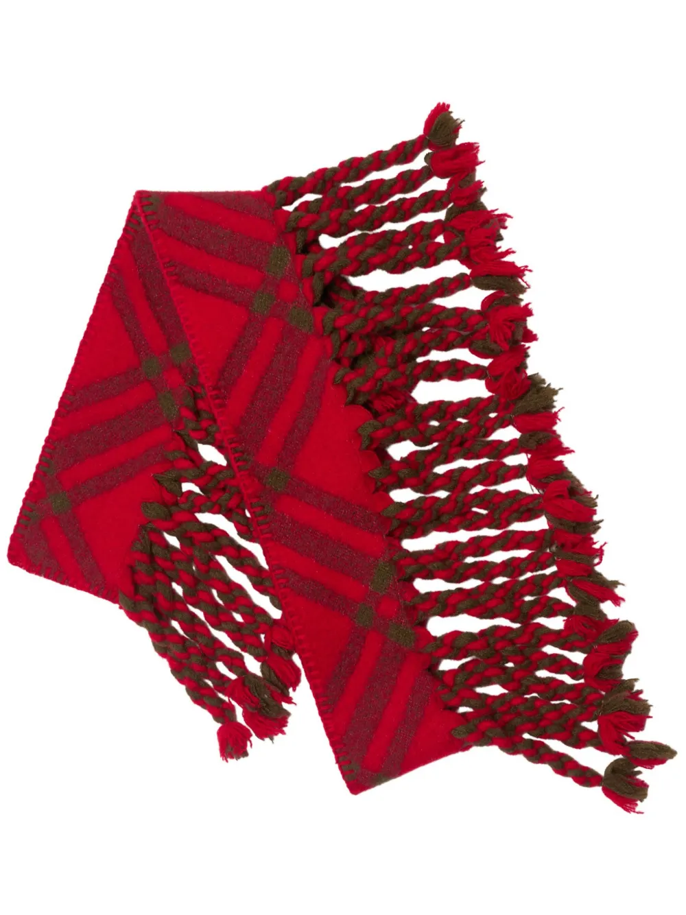 Burberry check wool scarf - Rosso