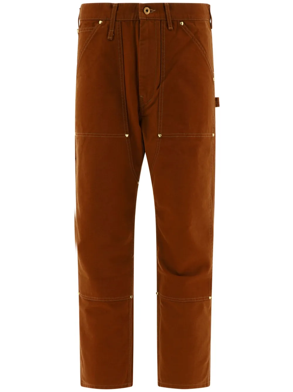 Human Made straight-leg gold-toned hardware trousers - Marrone