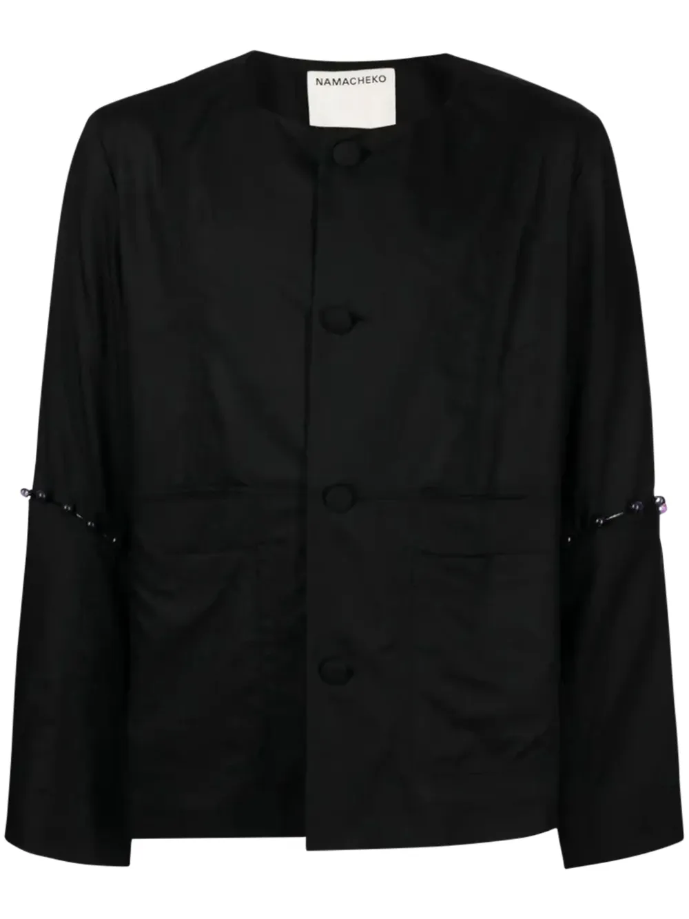 Namacheko bead-embellished wool shirt jacket - Nero