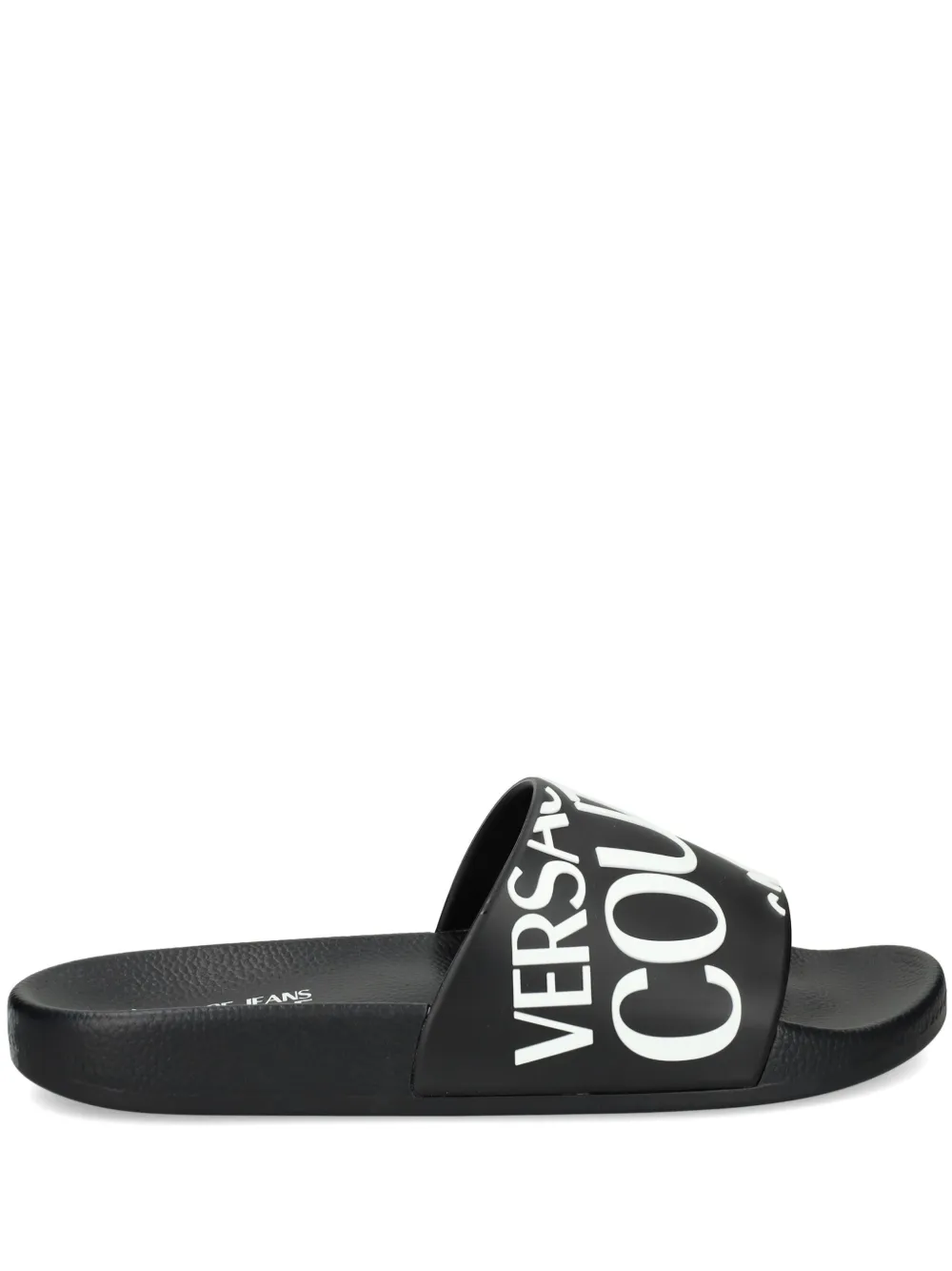 Versace Jeans Couture logo-printed slides - Nero