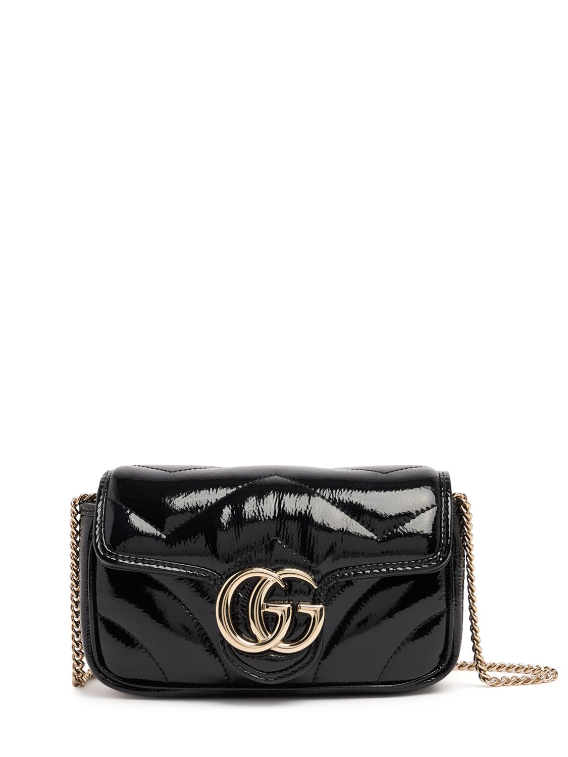 Super Mini Gg Marmont Patent Leather Bag