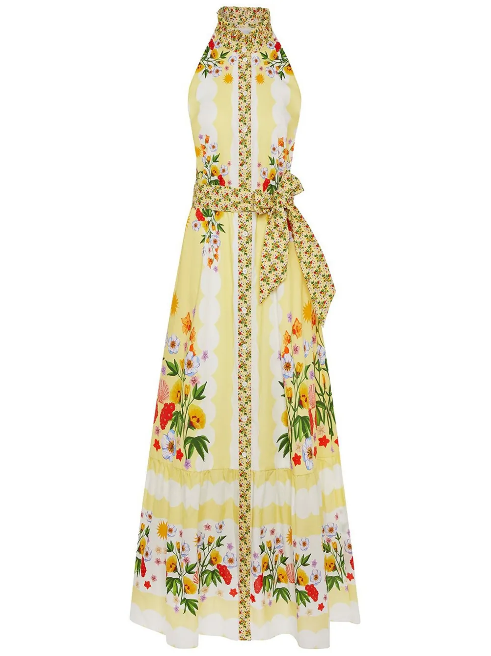 Borgo De Nor Chemisier Biba lungo a fiori - Bianco