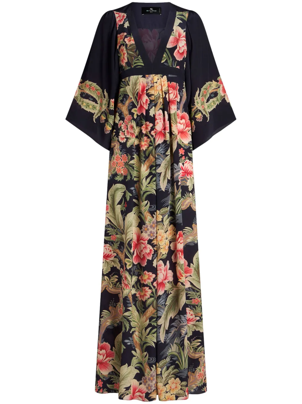 ETRO floral-print crepe-de-chine dress - Blu