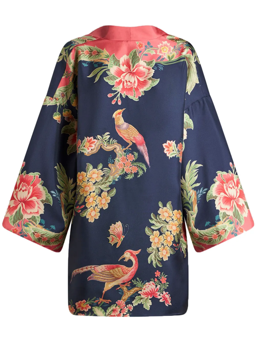 ETRO floral-print twill silk dress - Blu