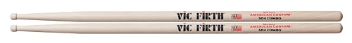 Vic Firth - Bacchette Per Batteria Serie American Custom® - Sd4 - Acero - Combo - Punta Di Legno