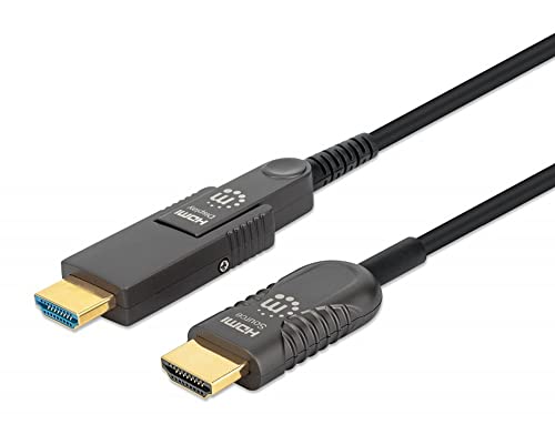 Manhattan 355520 Cavo Hdmi Attivo In Fibra Ottica Con Connettore Staccabile 30M Nero