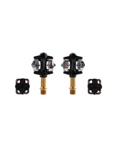 Mtb Clipless Pedal Exustar >E-Pm215+Ti<, Forged Aluminium Body, Black, Cnc Machined Titanium Axle, Compatible To Shimano Spd, Incl. Cleat-Set, Exustar