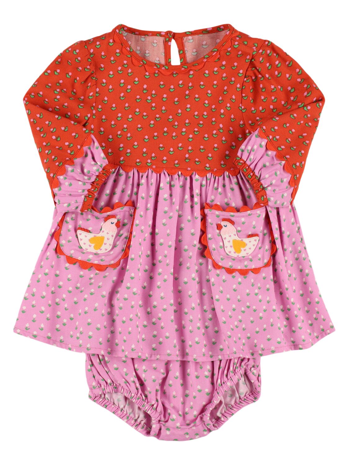 Printed Viscose Dress & Diaper Cover
