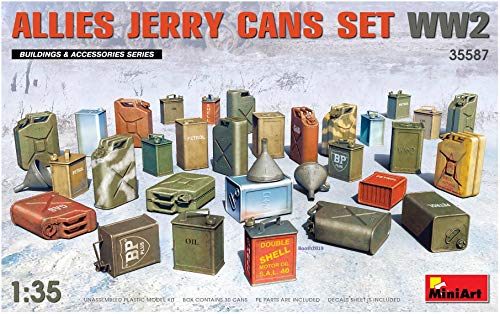 Miniart 35587 - Set Accessori Da Modellismo Allies Jerry Cans Ww2, Colore: Grigio