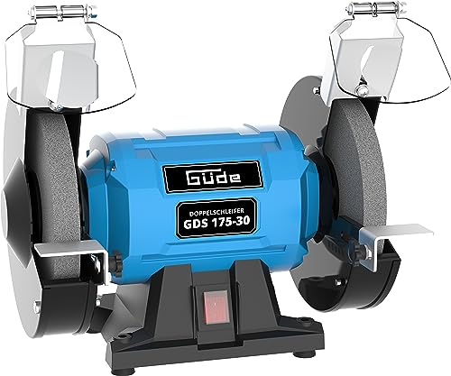 Güde Smerigliatrice Doppia Gds 175-30 (300 W, 2980 1 Giri/Min, 2 Dischi Protettivi, Grana: Mola Grossa E Fine 36|60K, Assi Di Macinazione Con Cuscinet