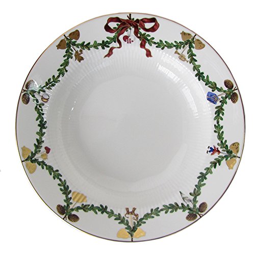 Royal Copenhagen Star Fluted/Xmas Piatto Fondo Grande, 24 Cm, Porcellana, Multicolore
