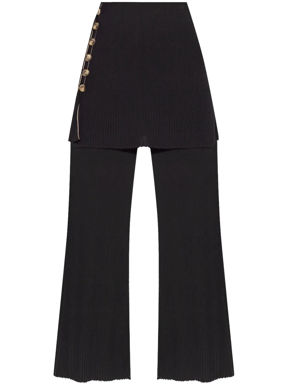 By Malene Birger Bolone skirted wide-leg trousers - Nero