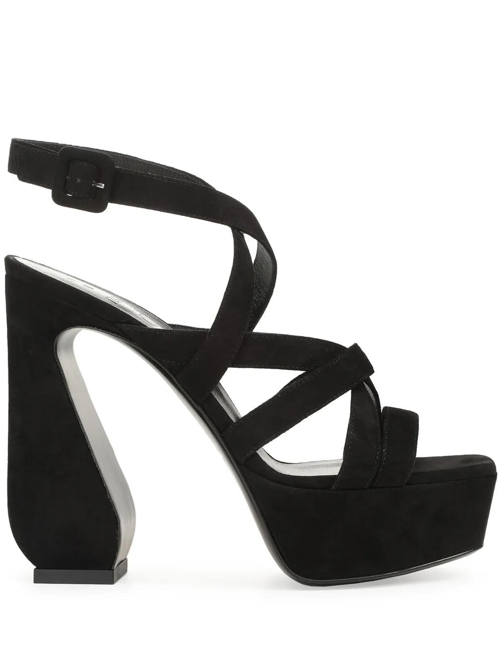 Sergio Rossi SI ROSSI 90mm square-toe suede sandals - Nero