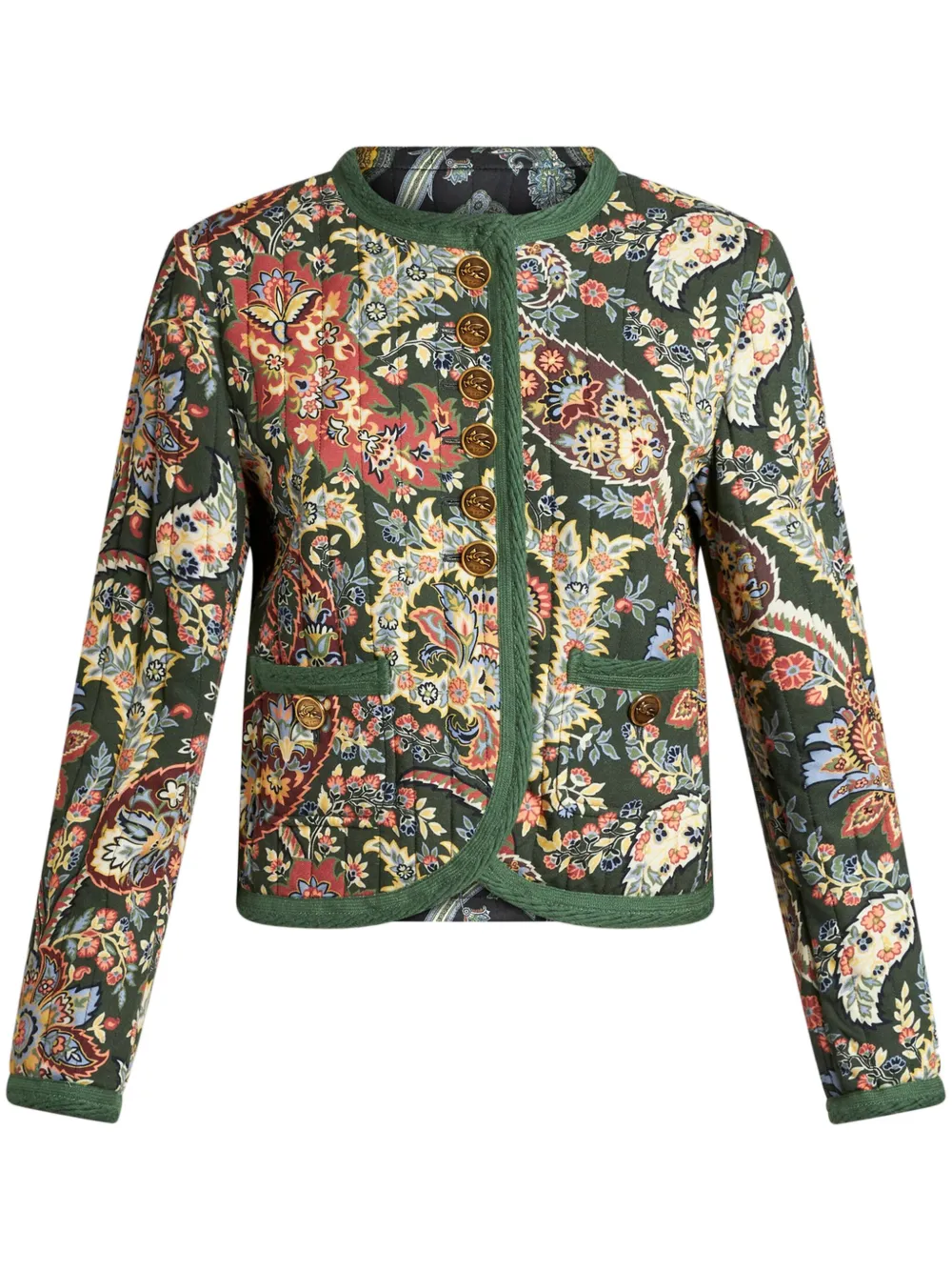 ETRO paisley-print cropped jacket - Verde