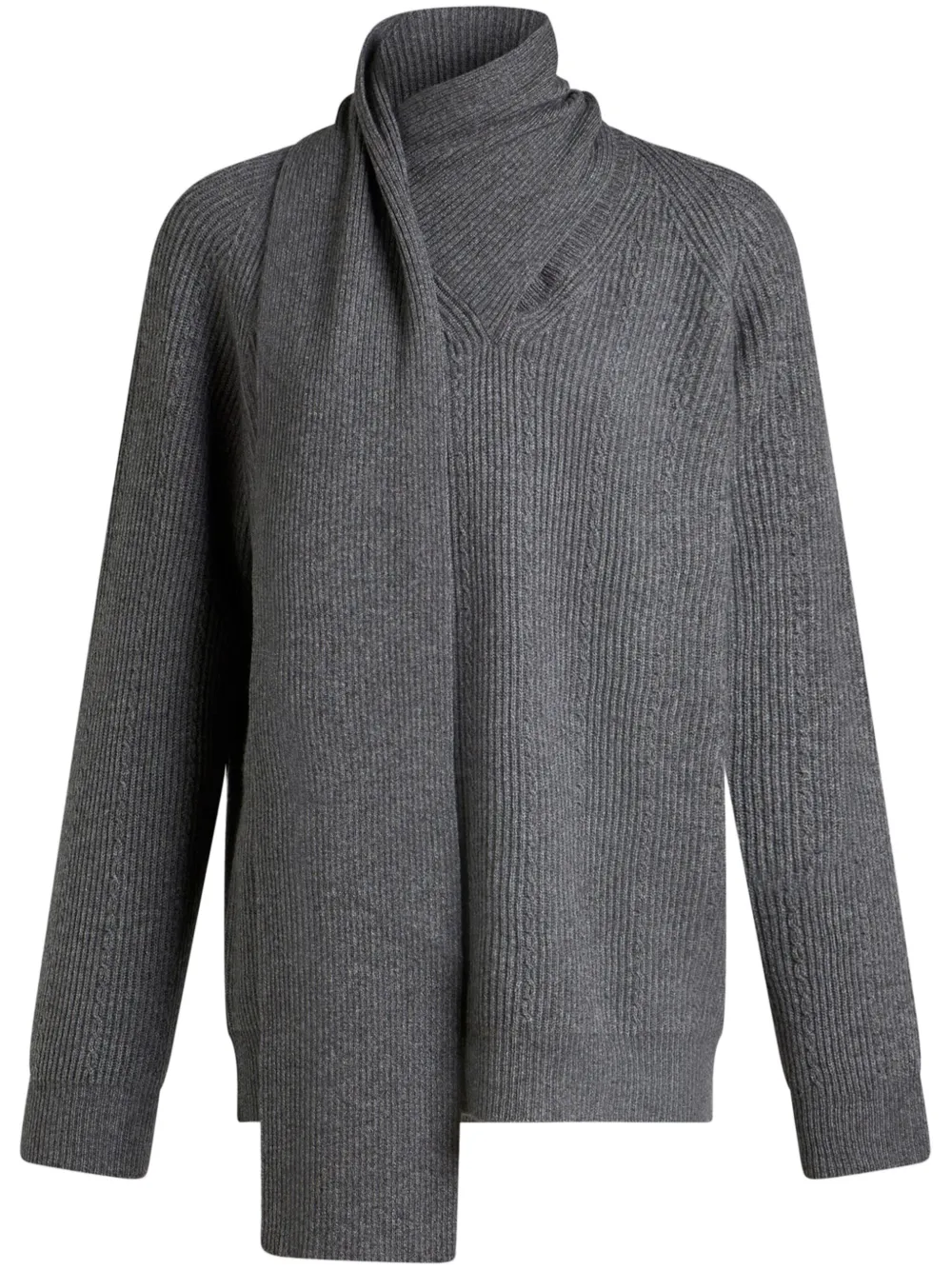 ETRO cashmere scarf sweater - Grigio