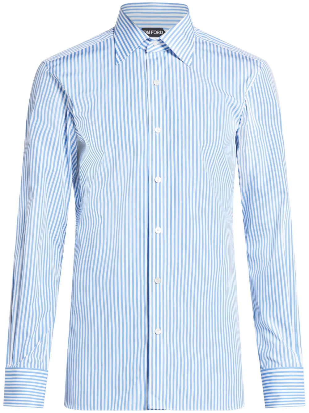TOM FORD stripe-print cotton shirt - Blu