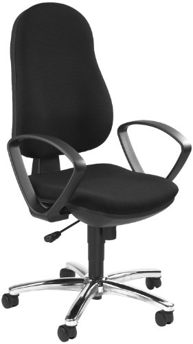 Topstar - Sedia Da Ufficio Girevole Con Braccioli Synchro Steel Ii, Nero