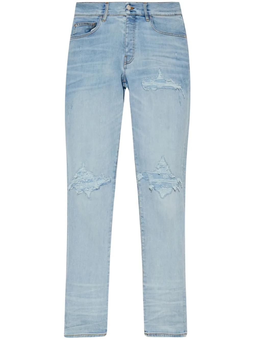 AMIRI MX1 Bandana Jacquard mid-rise slim jeans - Blu
