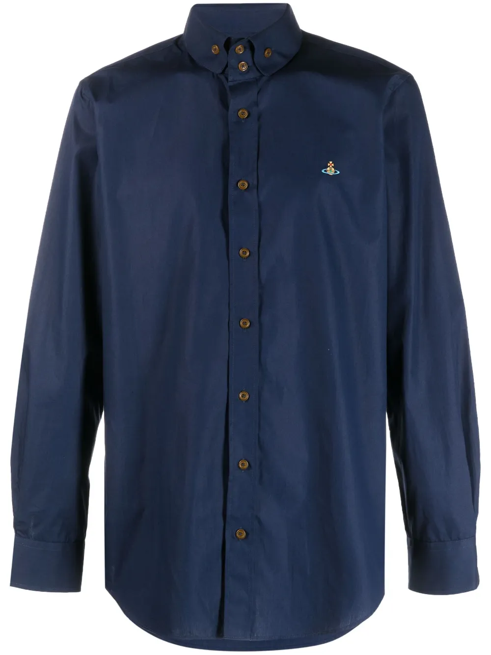 Vivienne Westwood Camicia con ricamo Orb - Blu