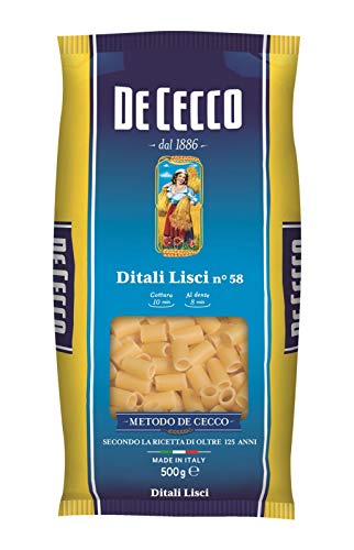 De Cecco 132162 Ditali Lisci N°58, 500 Gr