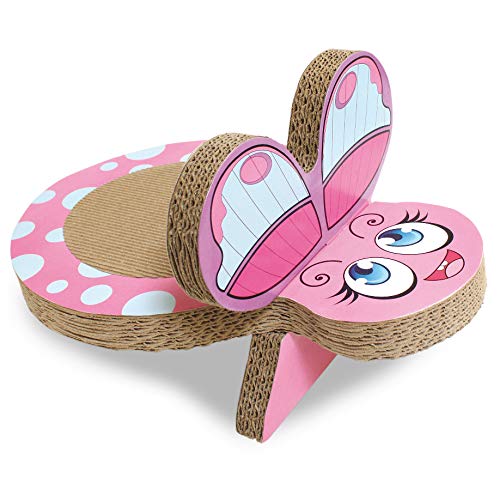Croci Butterfly Dora Cardboard Cat Scratcher, 25 X 38 X 20 Cm