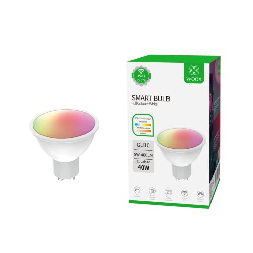 Woox 703574 Lampadina Led Gu10 400Lm Smart Controllo Vocale Alexa, R9076 Classe F Bianco