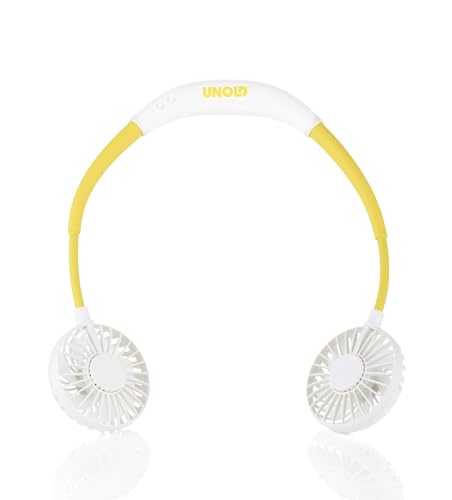 Unold 86690 Brumisateur Et Ventilateur Portable Personnel Blanc, Jaune Ventilateur De Cou