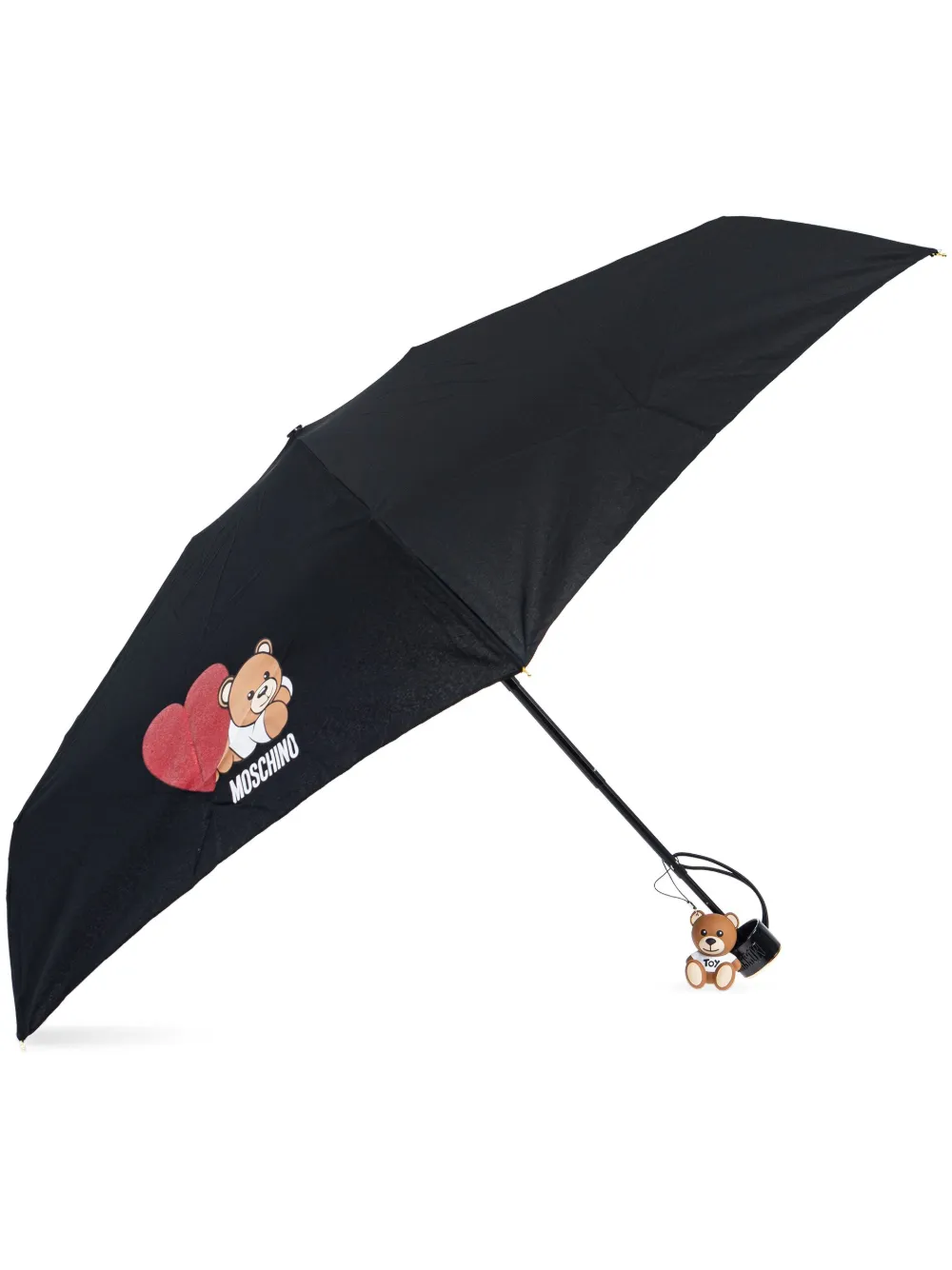 Moschino teddy bear-print compact umbrella - Nero
