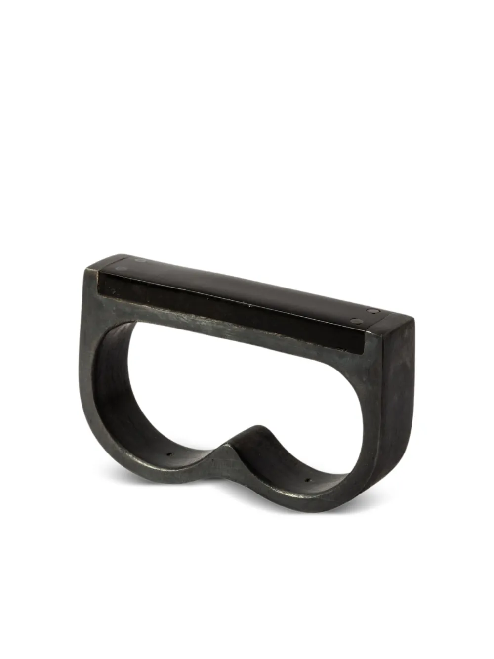 Parts of Four Plate Double black sterling silver ring - Nero