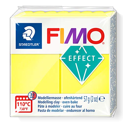 Staedtler- Effetto Fimo Argilla Da Modellare, Colore Giallo Fluo, 8010-101