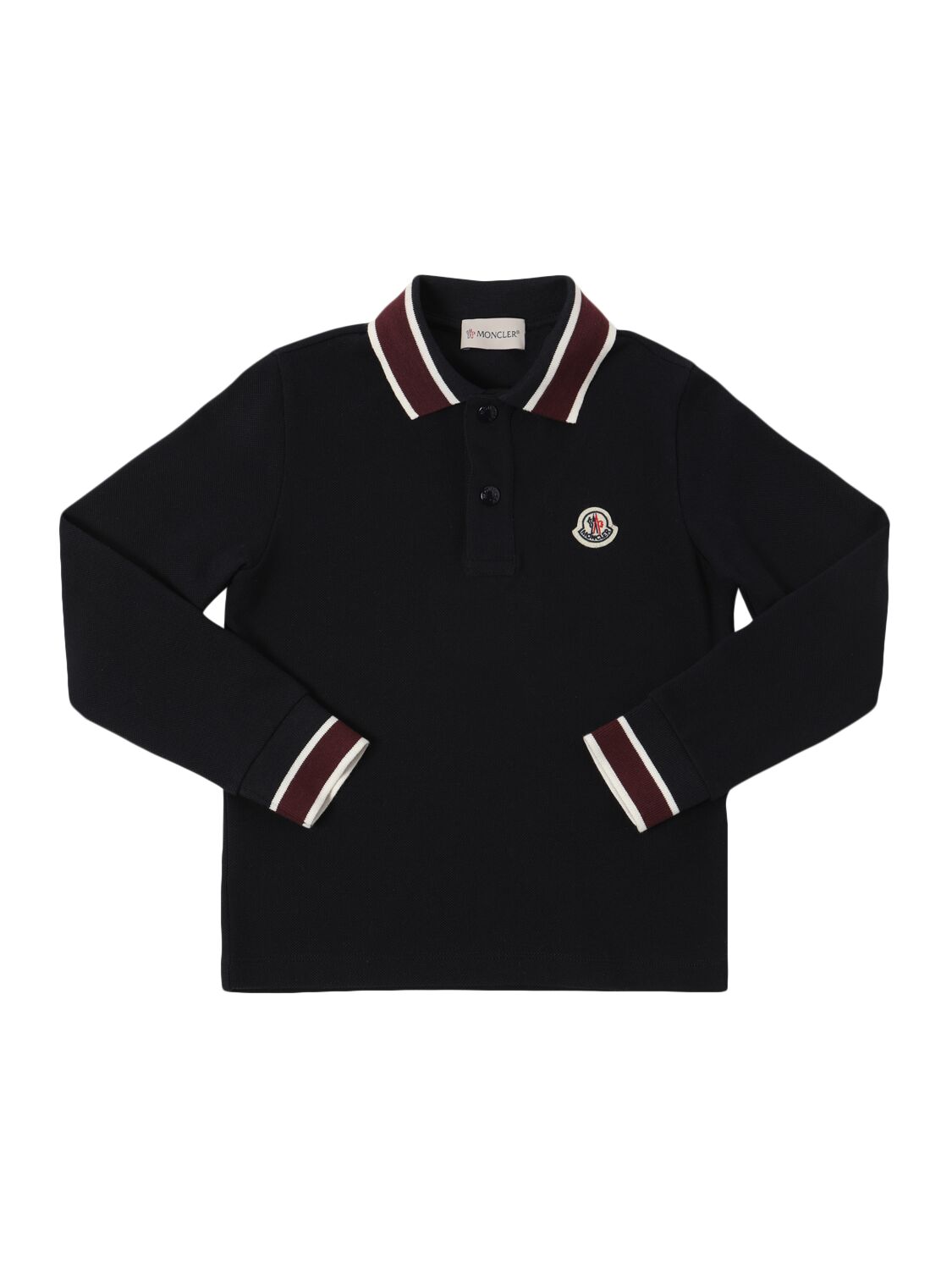 Cotton Piquet Long Sleeve Polo Shirt