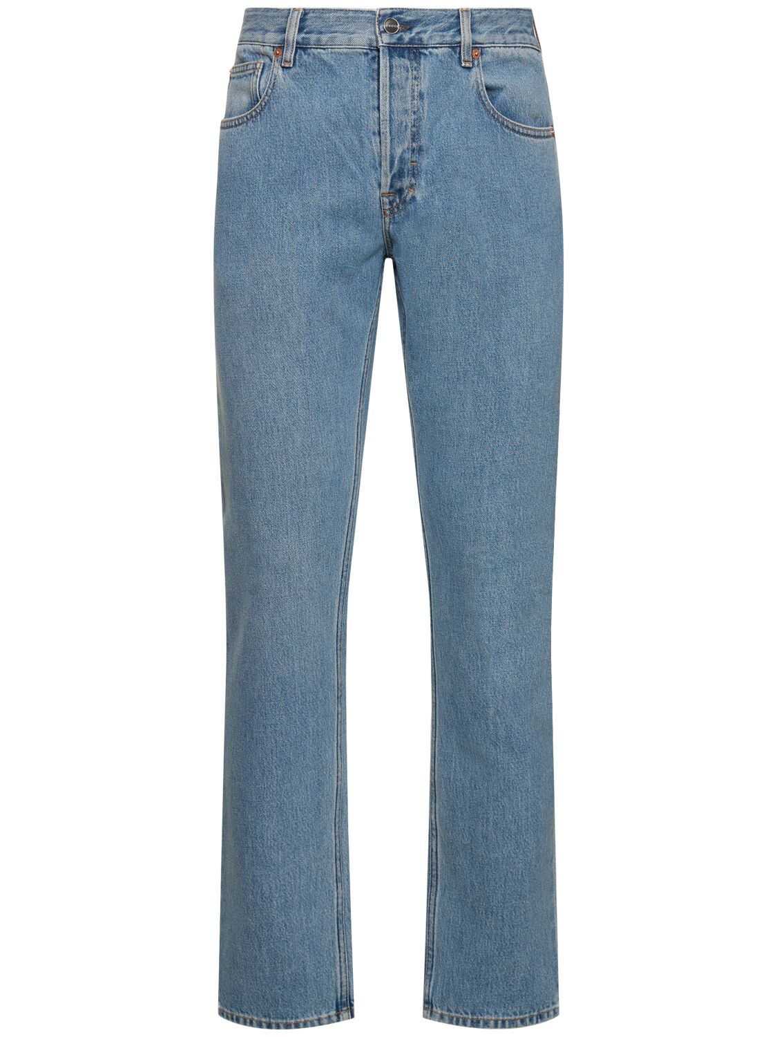 Jeans Dritti In Denim Di Cotone