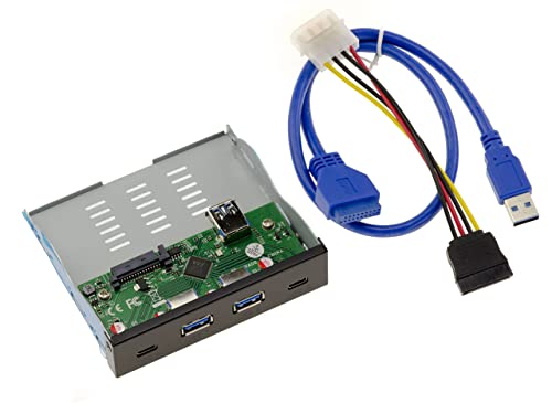 Kalea-Informatique Pannello Frontale In Formato 3,5 Con 4 Porte Usb 3.1 10G, 2 Di Tipo A E 2 Di Tipo C. Con Chipset Via Vli Vl801