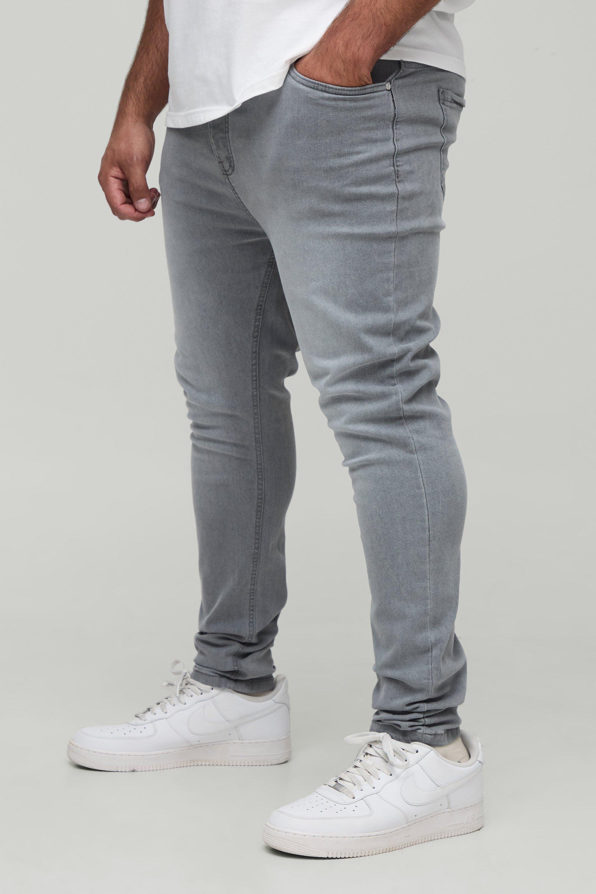 Jeans Plus Size Super Skinny Fit in Stretch, Grigio
