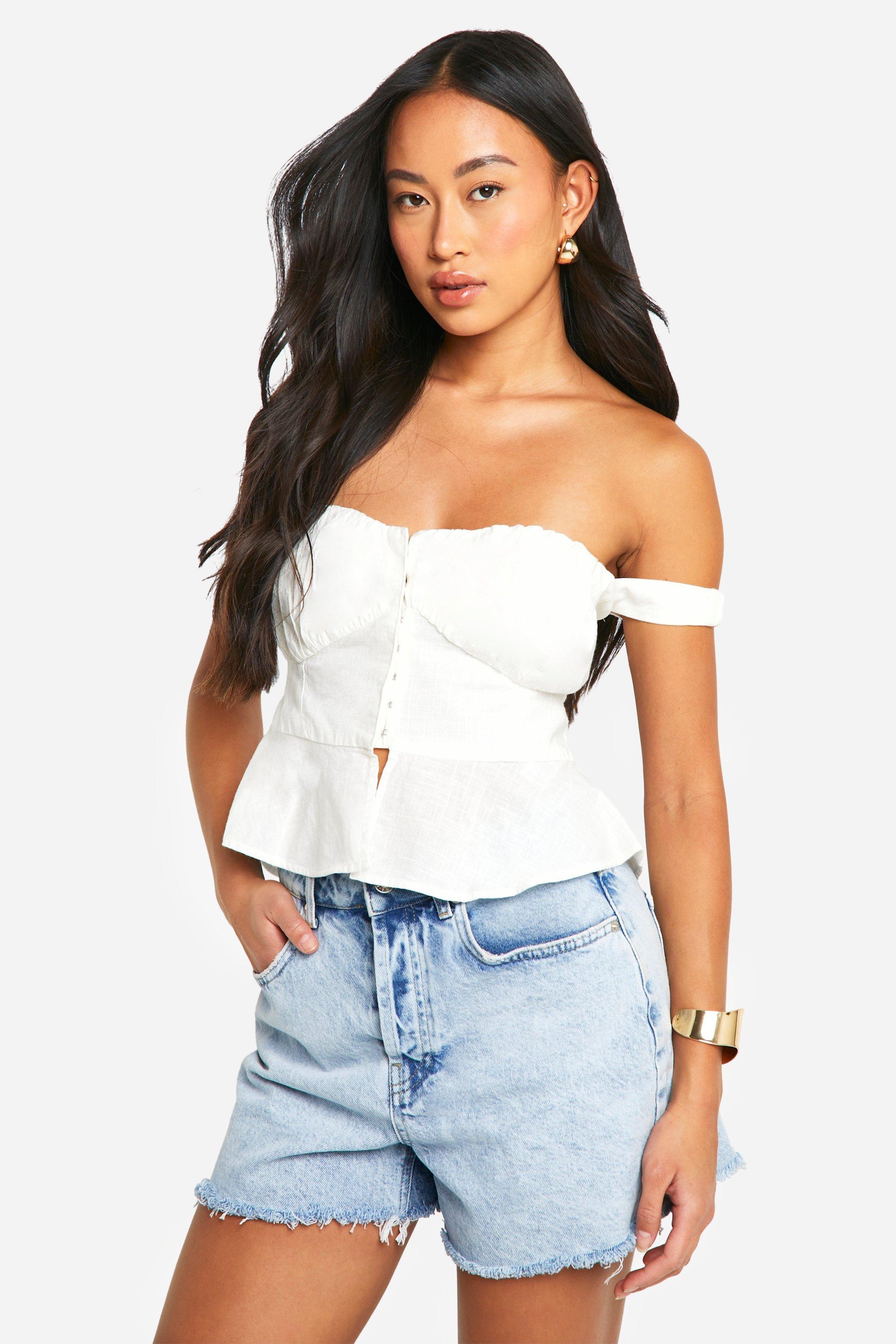 Top a corsetto, Bianco