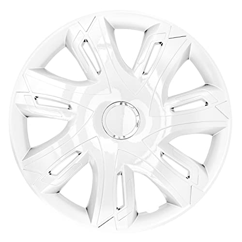 Nrm Copricerchi Supernova Coprimozzi Set Completo 4 Elementi (Bianco Laccato, 14")