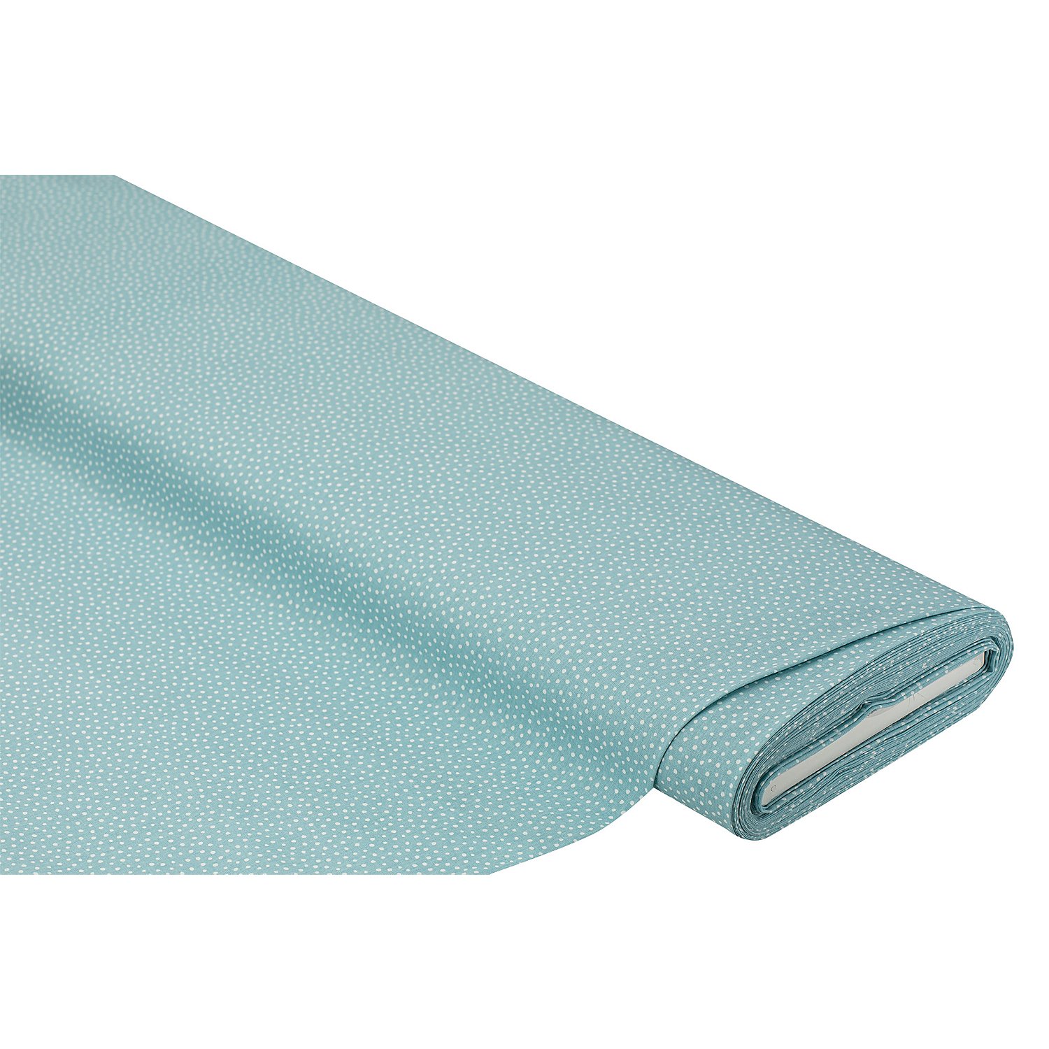 Tissu en coton à pois, série Mona, turquoise/blanc