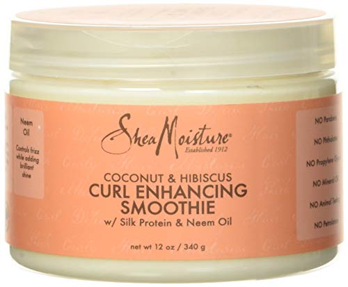 Shea Moisture, Maschera Per Capelli Ricci Con Proteine Della Seta E Olio Di Nim, Profumo: Cocco E Ibisco, 340 G