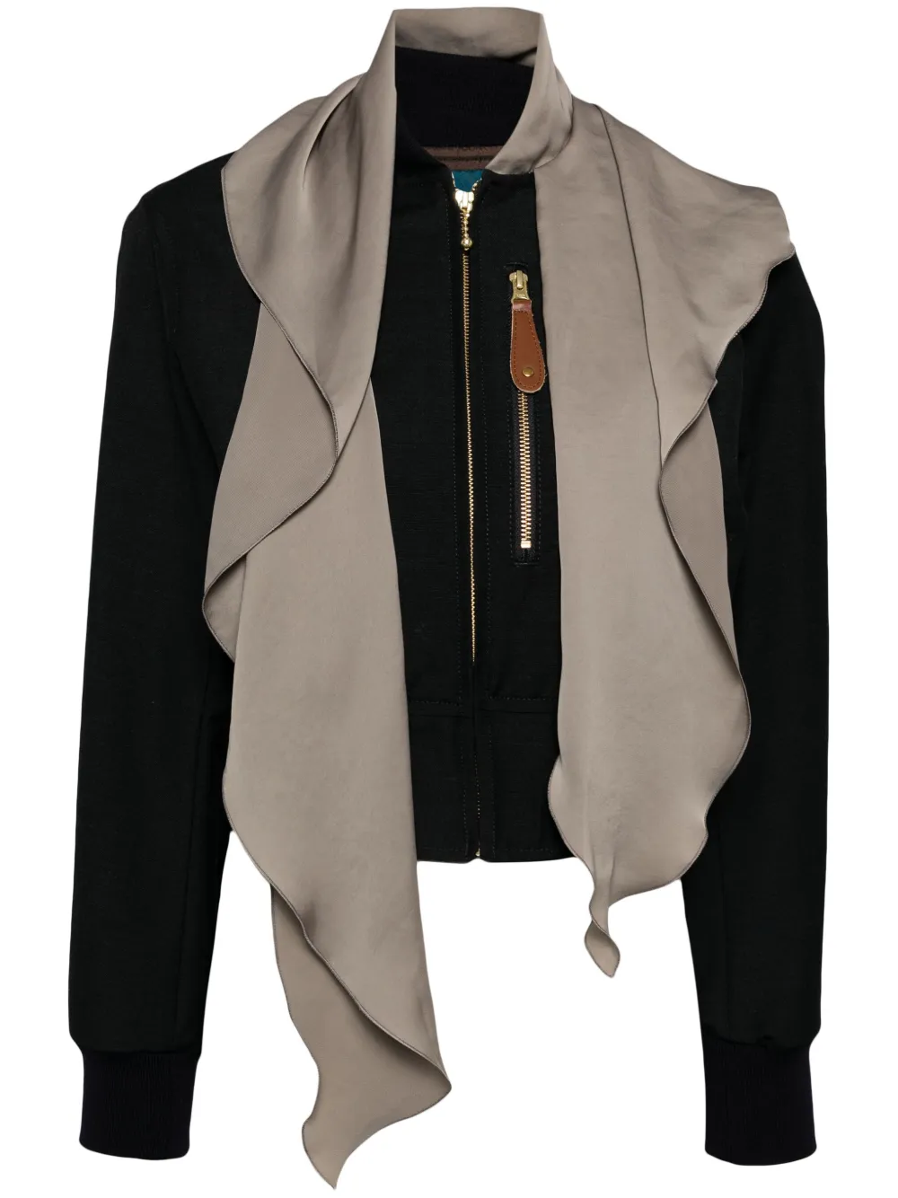Kolor scarf detail cropped jacket - Blu